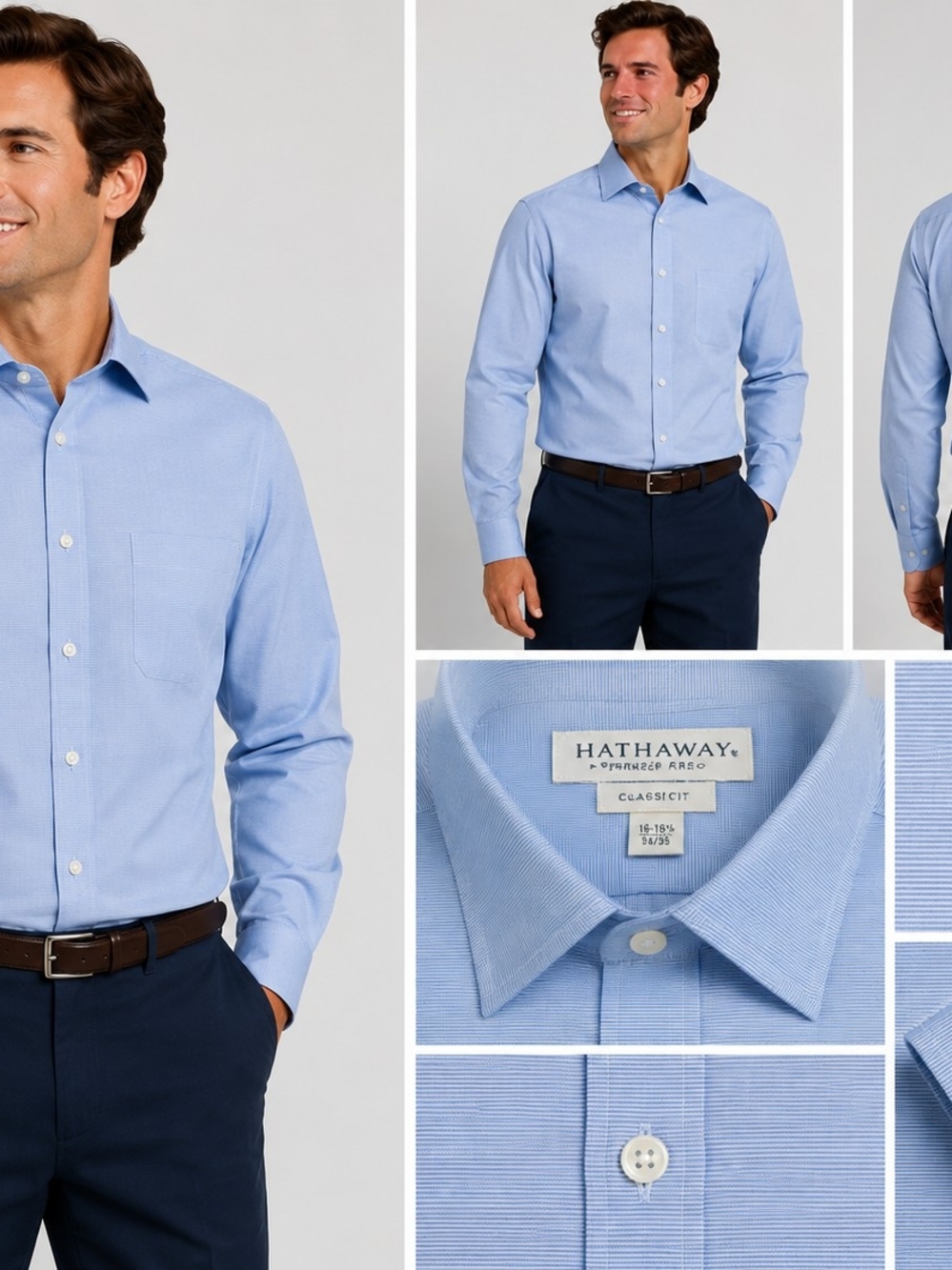 Hathaway Men’s Light Blue Classic Fit Dress Shirt